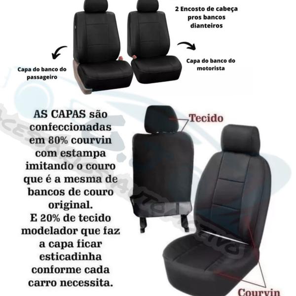 Imagem de Capa banco  COURO PRETO + cp volante Corolla 2015 1.8 16v Gli Multi-drive