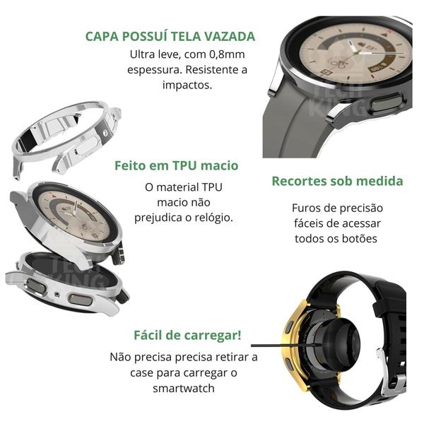 Capa Bumper Proteção Lateral Para Galaxy Watch 5 Pro 45Mm - Techking Imagem de Capa Bumper Proteção Lateral Para Galaxy Watch 5 Pro 45Mm