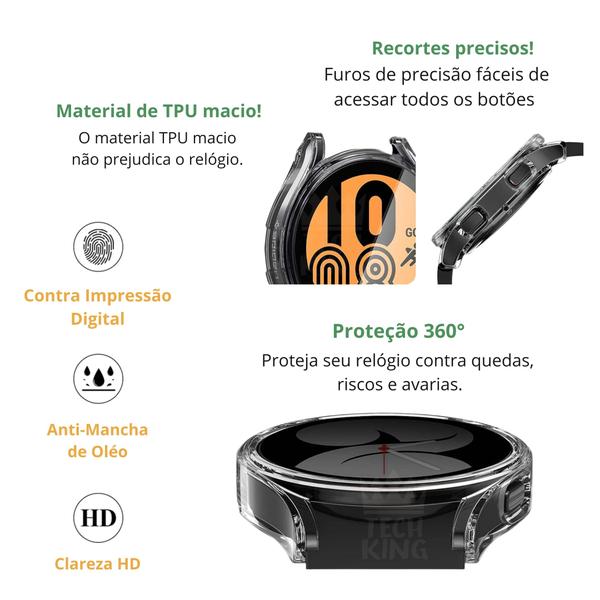 Imagem de Capa Bumper Tpu 360 Compativel Com Galaxy Watch 4 44mm