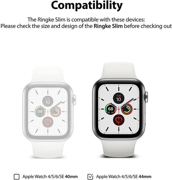 Imagem de Capa Capinha Apple Watch 6 /se/5/4 (44mm) Ringke - 2xunids (Transparente+Branco)