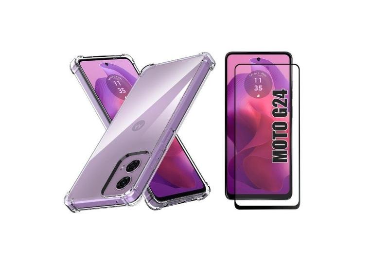 Imagem de Capa Capinha Case Anti Impacto + Pelicula vidro 3D Motorola Moto G24