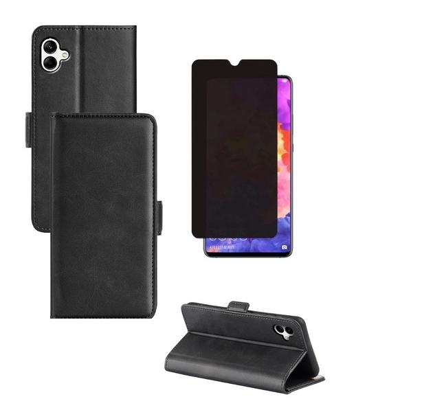 Imagem de Capa Capinha Case Carteira + Pelicula vidro PRIVACIDADE anty espião Samsung Galaxy A04E