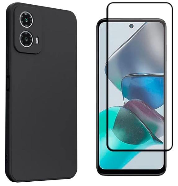 Imagem de Capa Capinha Case Preta + Película 3D Compativel Com Motorola Moto E7 / E22 / G13 /G14 / G22 / G23 / G52 / G53 /G62 /G84