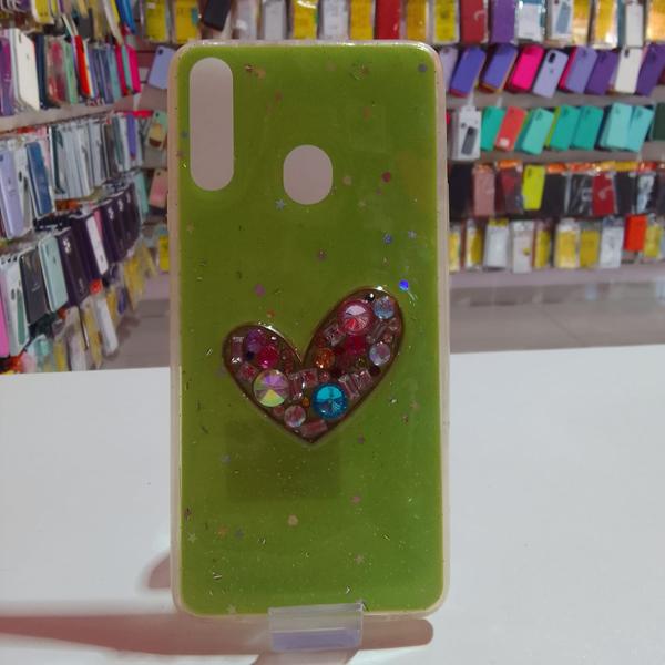 Imagem de Capa Capinha Celular Samsung Galaxy A20S Coração Strass