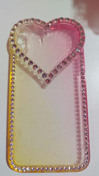 Imagem de Capa Capinha Compatível Celular IP XR Com  Strass De Coração