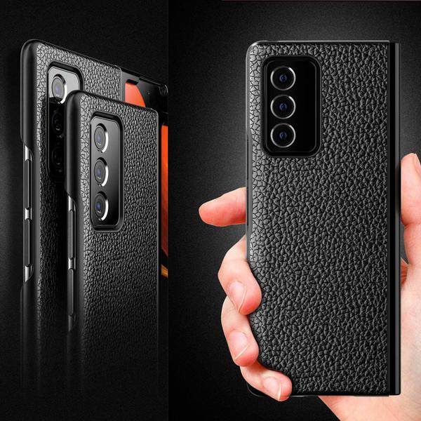 Imagem de Capa Capinha Galaxy Z Fold 2 Tela 7.6 Leather Luxo Case Impacto