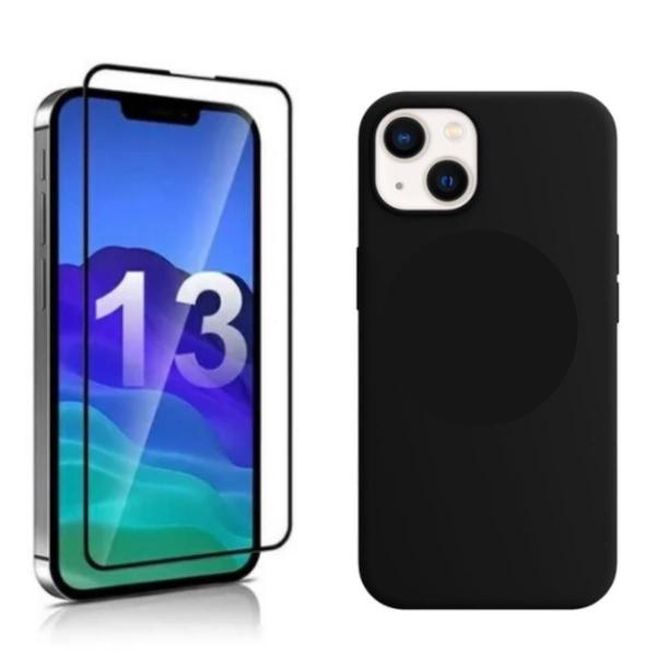 Imagem de Capa Capinha Para Iphone 13 Aveludada + Pelicula 3D