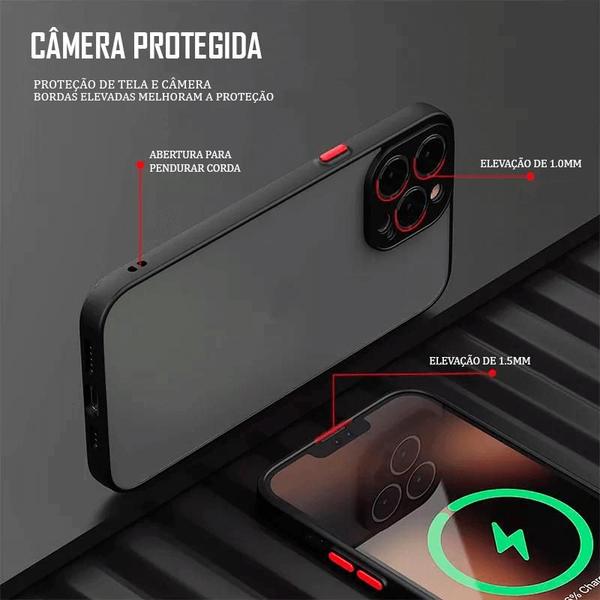 Imagem de Capa Capinha Translucida Compativel com iPhone 15 Todos + Pelicula 9D