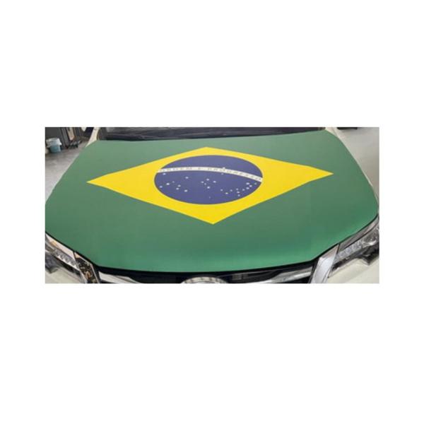 Imagem de Capa Capô De Carro Bandeira Do Brasil Oficial Verde e Amarela Torcida Seleção Brasileira Tamanho Universal