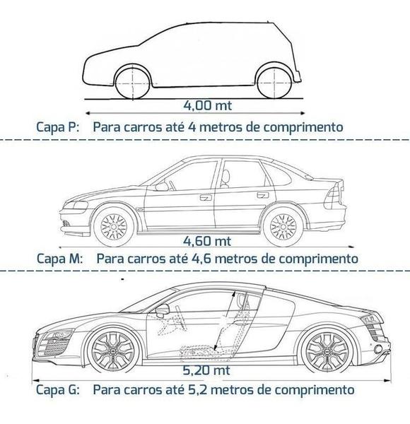 Imagem de Capa Carro Proteção Tamanho M Impermeável Forro Central