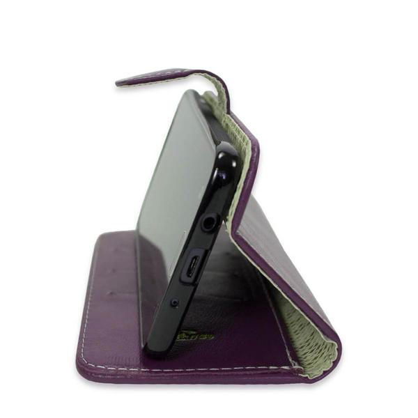 Imagem de Capa carteira couro roxo para iphone 13 pro max 6.7