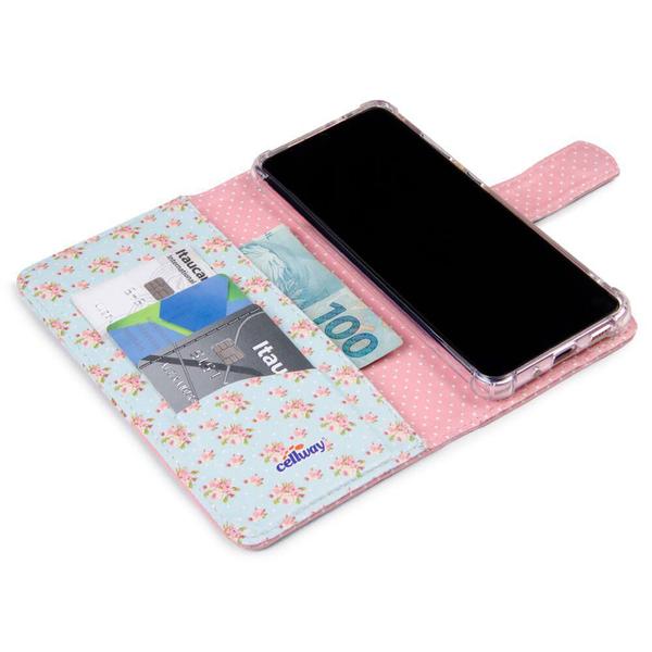 Imagem de Capa carteira estampada floral poa liberty e096 para samsung a20 a205