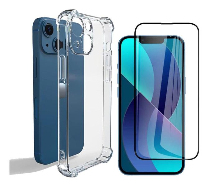 Capa Case Anti Impacto + Pelicula 3d Para iPhone 13 Tela 6.1 - Inboxmobile