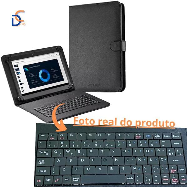 Imagem de Capa Case c/ Teclado Mouse + Película Vidro para Tablet Tab Lenovo M9