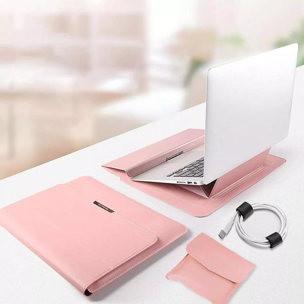 Imagem de Capa Case Com Suporte Compativel com Macbook Air Pro 13 M1 M2 A2337 A2338 A2442 A2779 Marrom