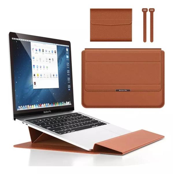 Imagem de Capa Case Com Suporte Compativel com Macbook Air Pro 13 M1 M2 A2337 A2338 A2442 A2779 Marrom