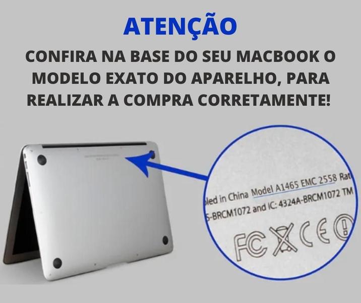 Imagem de Capa Case Compatível Com Macbook New AIR 13.6" Polegadas 2022 modelo A2681 com Chip M2 e Touch ID