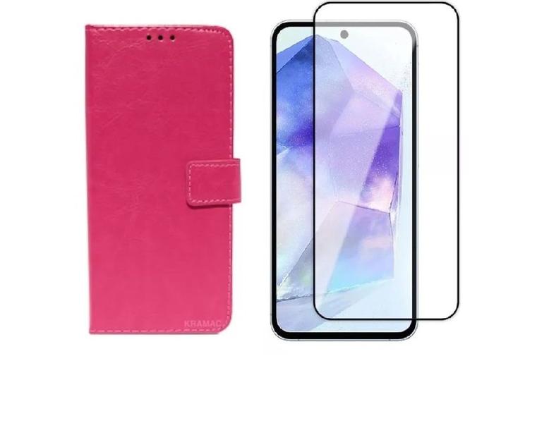 Imagem de Capa Case Couro Carteira + Pelicula vidro 3d Samsung Galaxy M35