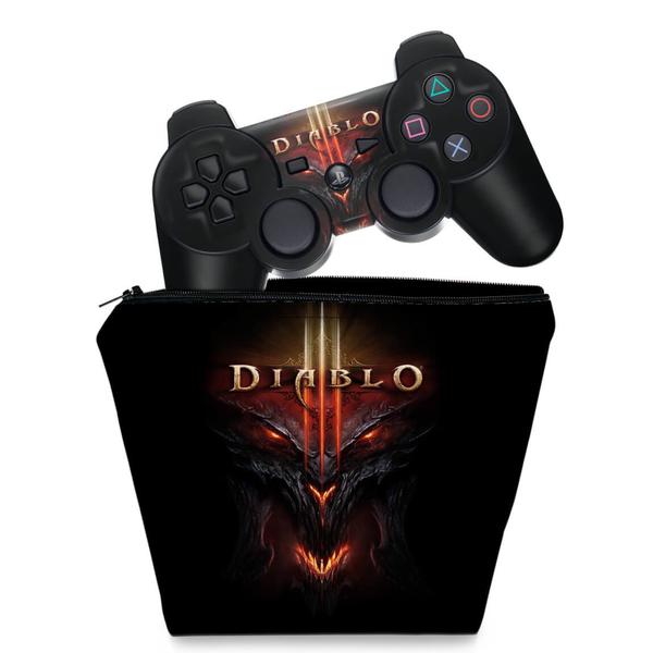 Imagem de Capa Case e Skin Adesivo Compatível PS3 Controle - Diablo 3