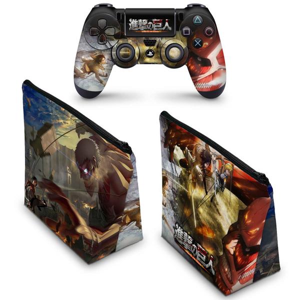 Imagem de Capa Case e Skin Compatível PS4 Controle - Attack On Titan - shingeki no kyojin A