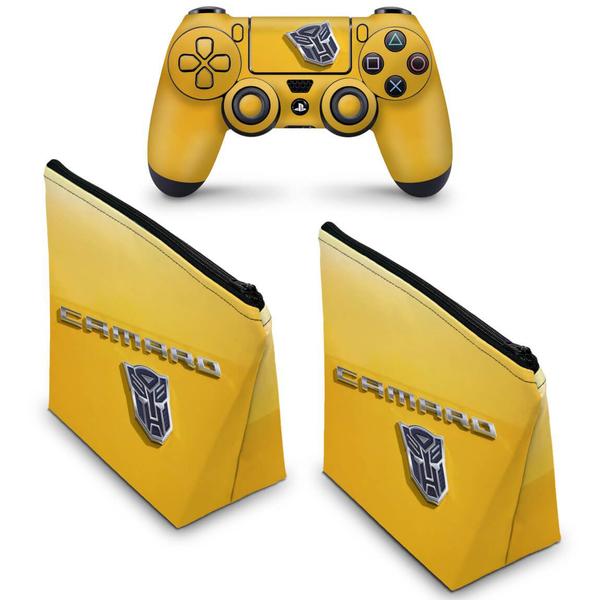 Imagem de Capa Case e Skin Compatível PS4 Controle - Camaro - Transformers