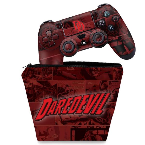 Imagem de Capa Case e Skin Compatível PS4 Controle - Daredevil Demolidor Comics