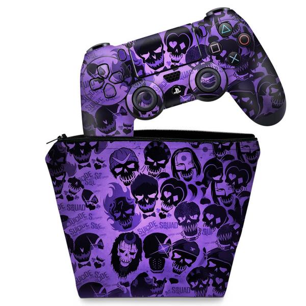 Imagem de Capa Case e Skin Compatível PS4 Controle - Esquadrão Suicida D