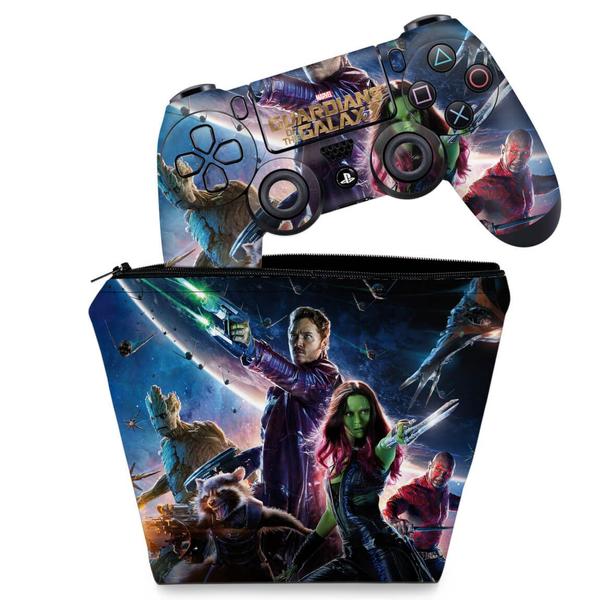 Imagem de Capa Case e Skin Compatível PS4 Controle - Guardioes da Galaxia