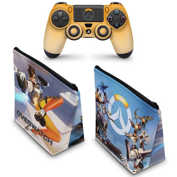 Imagem de Capa Case e Skin Compatível PS4 Controle - Overwatch