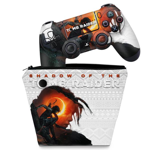 Imagem de Capa Case e Skin Compatível PS4 Controle - Shadow Of The Tomb Raider