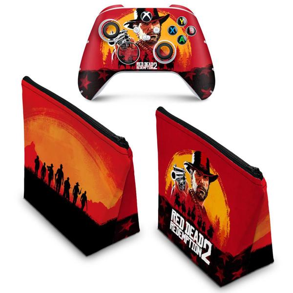 Imagem de Capa Case e Skin Compatível Xbox Series S X Controle - Red Dead Redemption 2