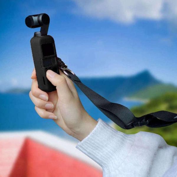 Imagem de Capa Case Em Silicone Preto + Cordão Para Dji Osmo Pocket