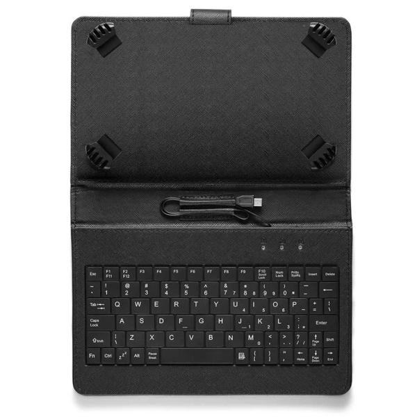 Imagem de Capa Case para Tablet 7 Polegadas 8 polegadas Usb Tipo C Preto Qwerty Compatível com Smartphone Tablet A7 Lite Tab A8 M7 Multilaser Samsung Galaxy