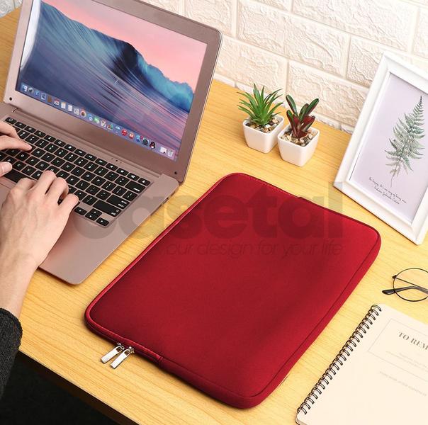 Imagem de Capa Case Pasta Maleta Compatível Com Macbook e Notebook Neoprene 14 Polegadas - Vermelha