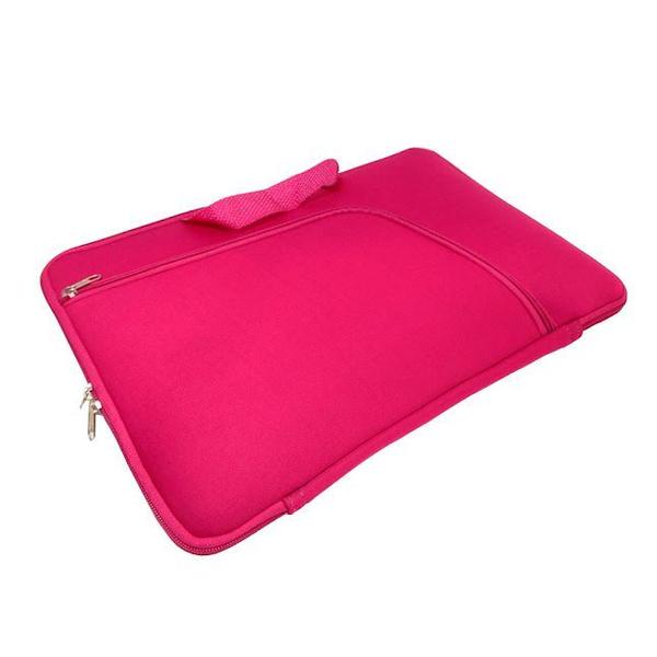 Imagem de Capa Case Pasta para Notebook com Bolso Resistente Prática Protetora Durável Transporte Slim - Rosa 12  polegadas