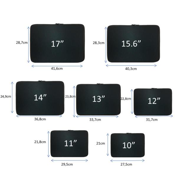 Imagem de Capa Case Pasta para Notebook Resistente Prática Proteção Durável Ampla abertura 2 cursores macio - Preto 15.6  polegadas