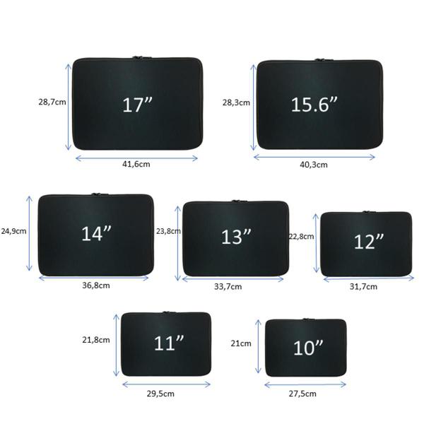 Imagem de Capa Case Pasta para Notebook Resistente Prática Proteção Durável Ampla abertura 2 cursores macio - Preto 17  polegadas