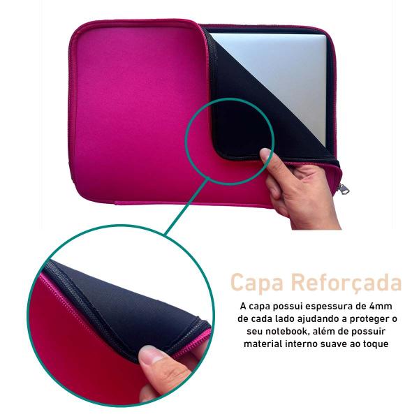 Imagem de Capa Case Pasta para Notebook Resistente Prática Proteção Durável Ampla abertura 2 cursores macio - Rosa 13  polegadas