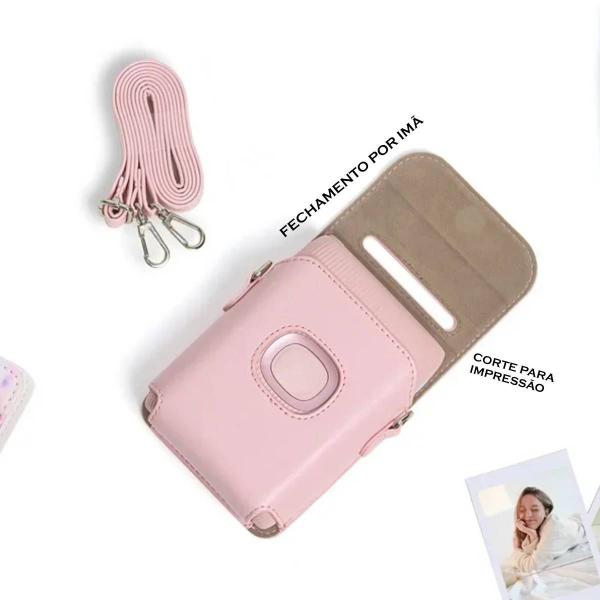 Imagem de Capa Case Proteção Para Impressora Mini Link 2 Fujifilm + Alça Ombro ROSA