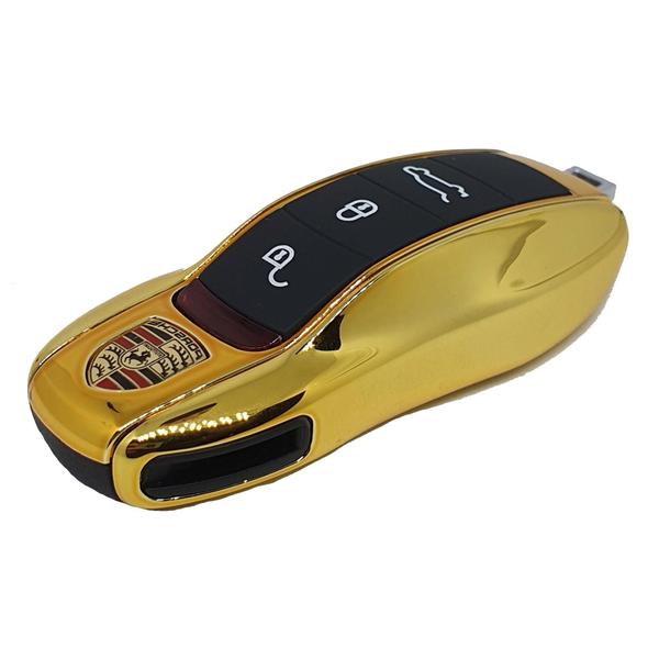 Imagem de Capa Chave Porsche Efeito Ouro L+S Cayenne Panamera Cayman