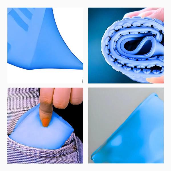 Imagem de Capa Chuva Calçados Silicone Protetor de Sapato Azul - M