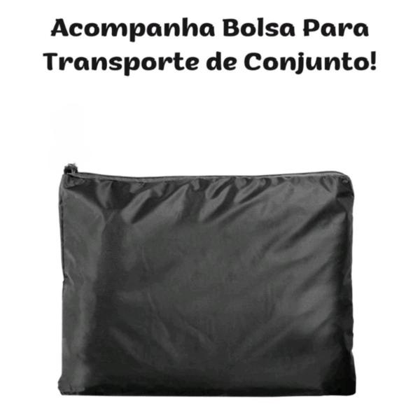 Imagem de Capa Chuva Moto Conjunto Emborrachada Impermeável Motoboy Refletivo Bolsa