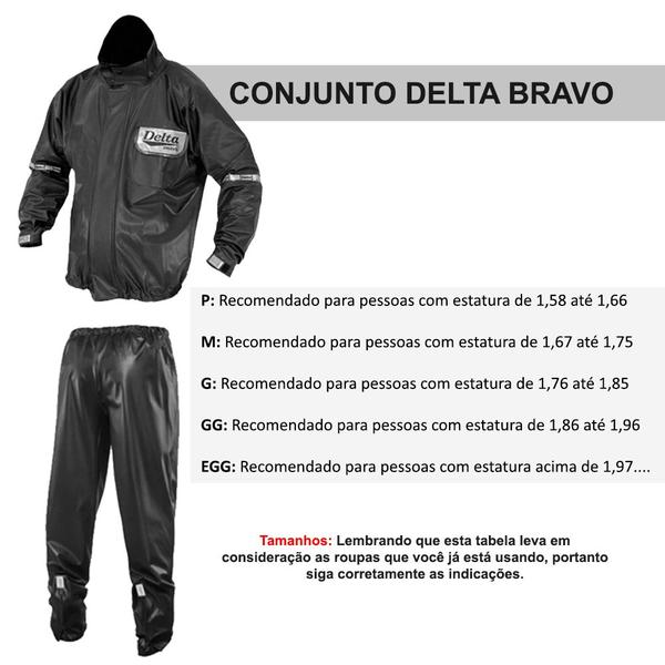 Imagem de Capa chuva pvc delta bravo preta masculina motociclista