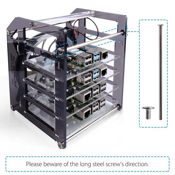 Imagem de Capa Cluster GeeekPi para Raspberry Pi 4B/3B+/ 3B/2B/B+ com ventilador de resfriamento