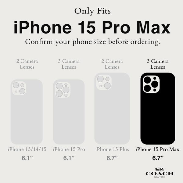 Imagem de Capa Coach para iPhone 15 Pro Max em couro genuíno gravado