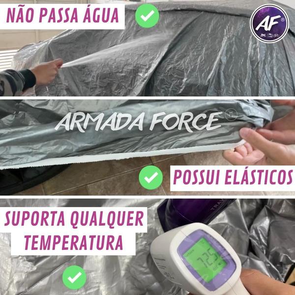 Imagem de Capa Cobrir Carro AUDI A1 100% Forrada Armada Force 100% Impermeável Forro Total Protege Sol Chuva Poeira P M G Lona Proteção Automotiva Hatch e Sedan