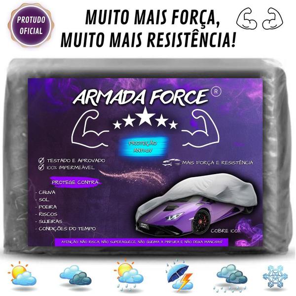 Imagem de Capa Cobrir Carro CHERY TIGGO 5X 100% Forrada Armada Force 100% Impermeável Forro Total Protege Sol Chuva Poeira P M G Lona Proteção Automotiva