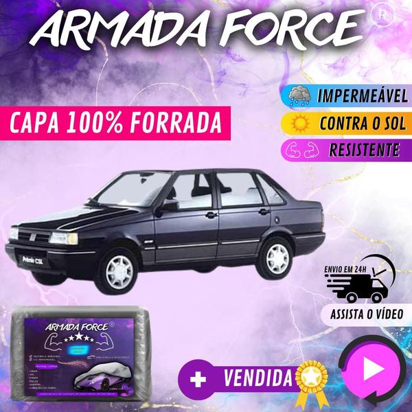 Imagem de Capa Cobrir Carro FIAT PREMIO 100% Forrada Armada Force 100% Impermeável Forro Total Protege Sol Chuva Poeira Lona Proteção Automotiva Hatch e Sedan