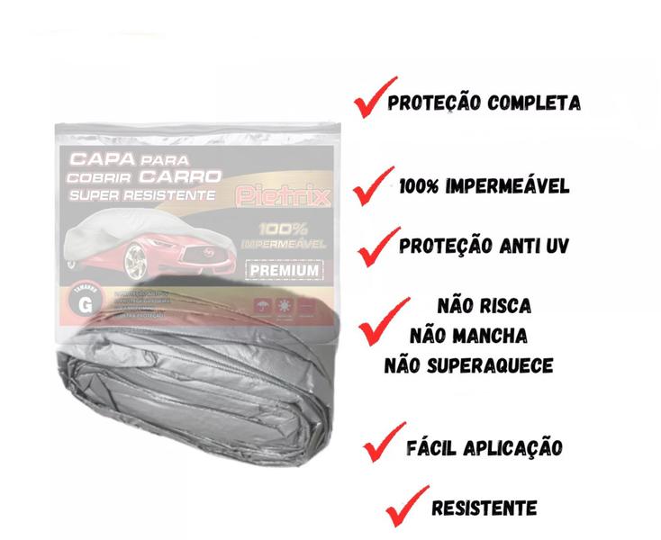 Capa Cobrir Carro Forrada 100% Impermeável Grossa UNO -PIETRIX Ss Imagem de Capa Cobrir Carro Forrada 100% Impermeável Grossa UNO -PIETRIX Ss