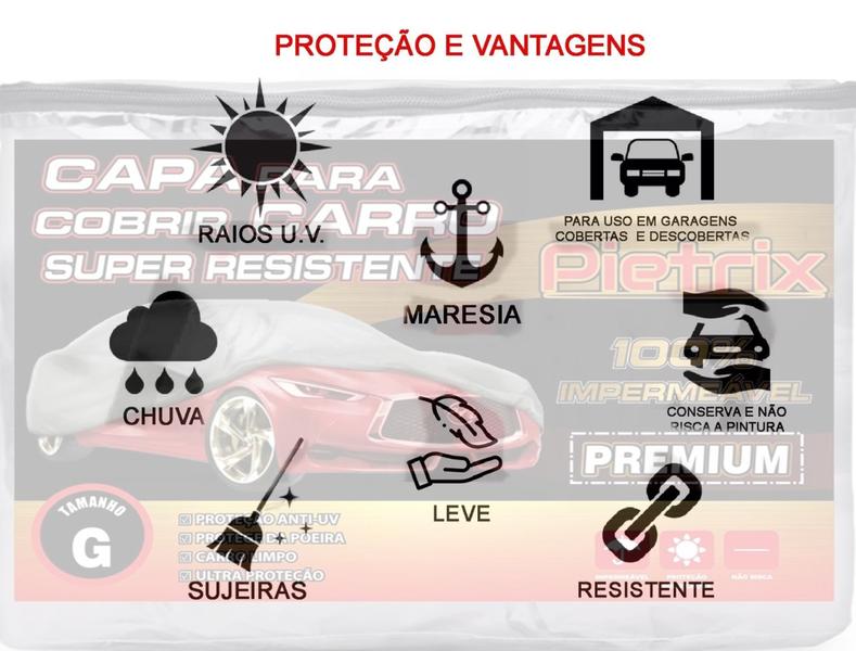 Imagem de Capa Cobrir Carro Gol Volks  e Impermeável Protege Sol e Chuva Pietrix